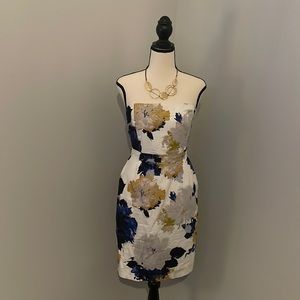 JCrew Floral Strapless Dress